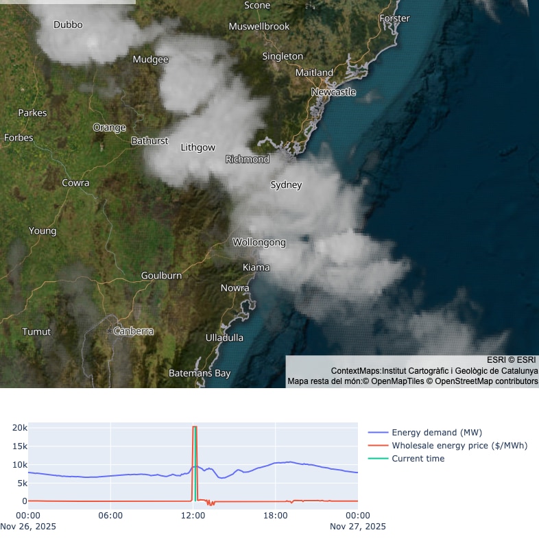 The November 26, 2025 storm that caused wholesale power prices in NSW to spike.