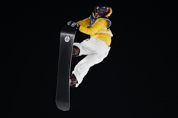 Valentino Guseli of Team Australia competes in the first run of big air.