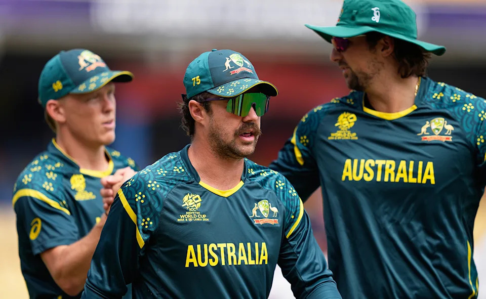 Travis Head and teammates, pictured here during Australia's loss to Zimbabwe at the T20 World Cup.