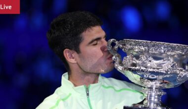 Carlos Alcaraz v Novak Djokovic in men’s singles final; junior girls singles final; junior boys singles final; day 15 scores, schedule, draw, times, how to watch, Rafael Nadal, Joel Edgerton, Liam Hemsworth, Sarah Snook, Mark Webber, Ricky Ponting