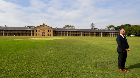 Defence Minister Richard Marles, pictured at Victoria Barracks in Paddington, said Spectacle Island is costing millions of dollars to maintain.