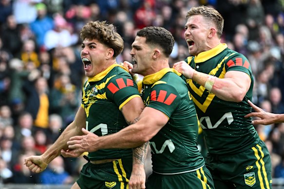 Reece Walsh and Nathan Cleary at Wembley Stadium. We would make room for them in the Wallabies.