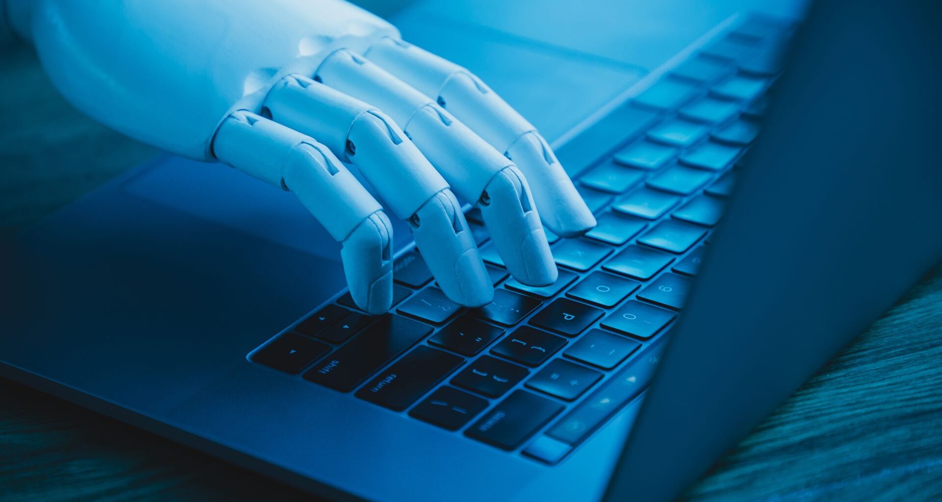 robotic hand using laptop