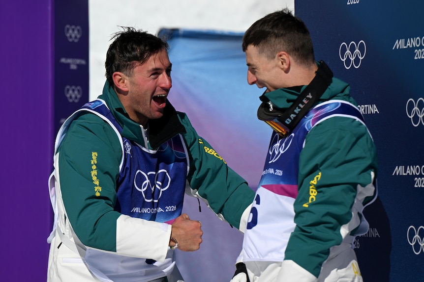 Matt Graham and Cooper Woods celebrate