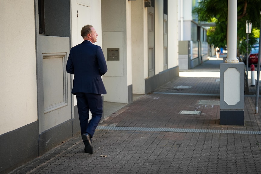 Former South Australian Liberal leader David Speirs walks away.