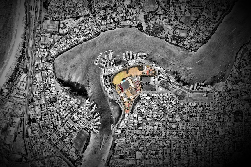 A coloured aerial map