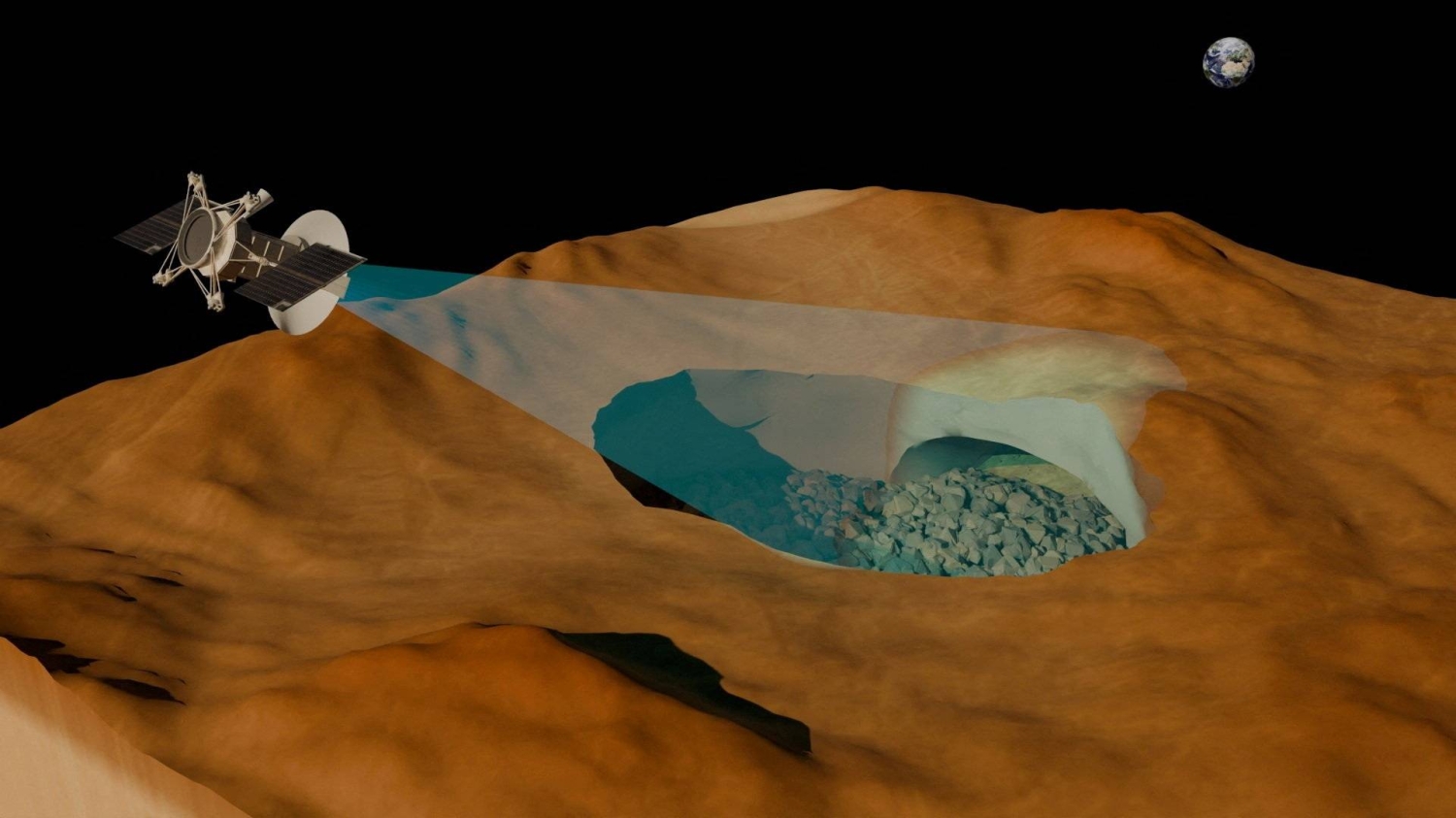 Radar data shows cavernous underground lava tube on Venus