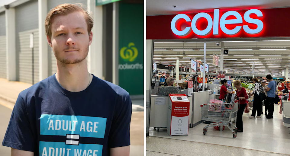Woolworths worker Ben Walker and Coles