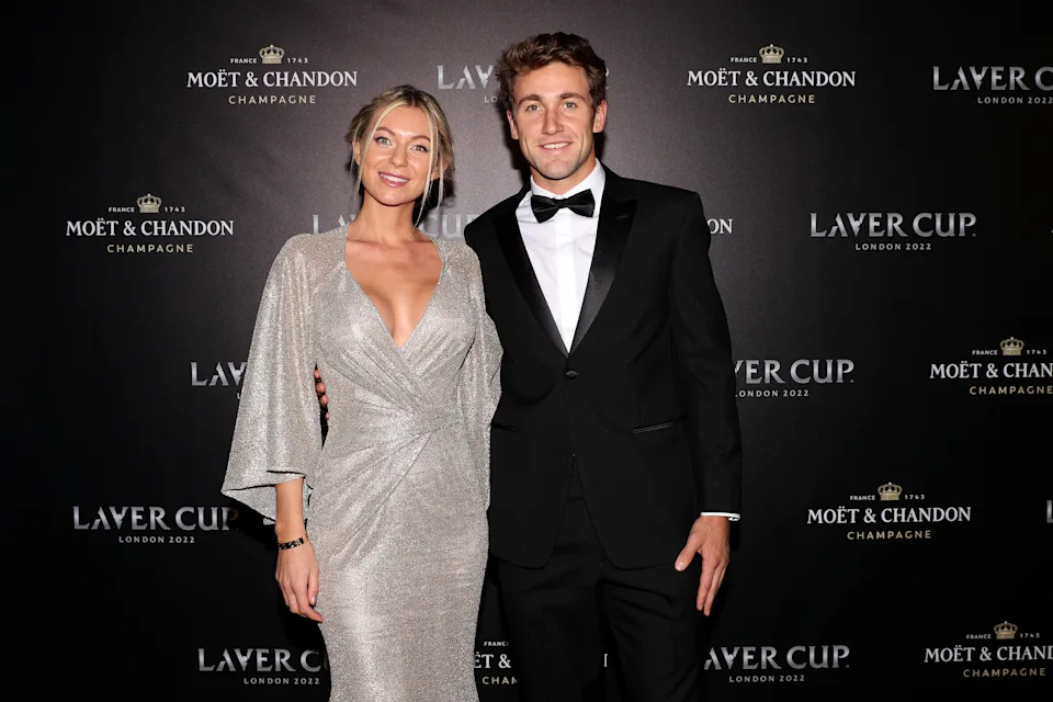 Casper Ruud and Maria Galligani, pictured here at the Laver Cup in 2022.