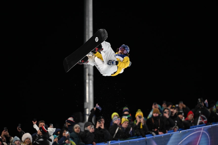 Valentino Guseli spins in the air