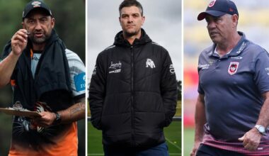 Coaching Pressure Gauge, Todd Payten, Cowboys, Shane Flanagan, Dragons, Benji Marshall, Tigers, Wayne Bennett, Rabbitohs