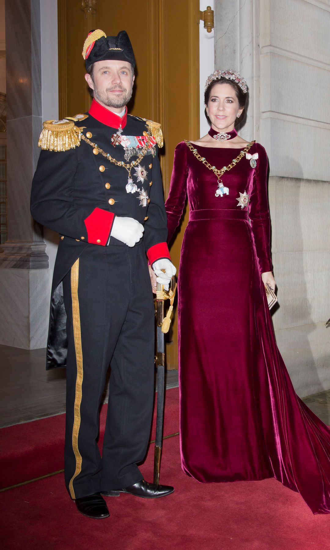 Crown Prince Frederik and Crown Princess Mary of Denmark on January 1