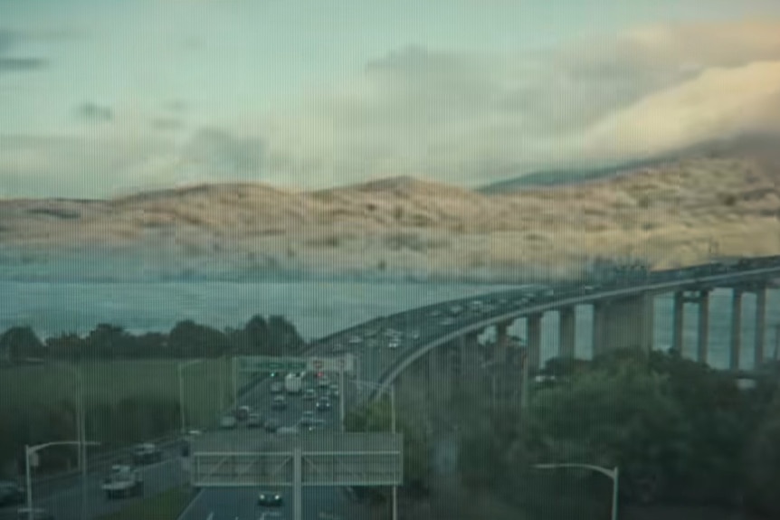 Explosion hits city of Hobart in an image taken from a movie still.