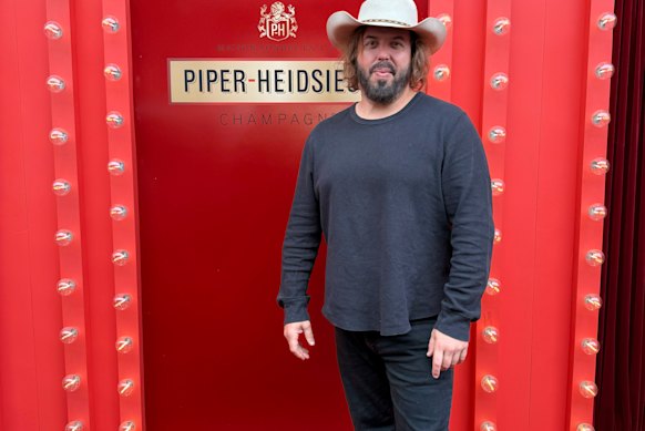 Actor Angus Sampson attends the Piper-Heidsieck marquee at the Australian Open in Melbourne. 