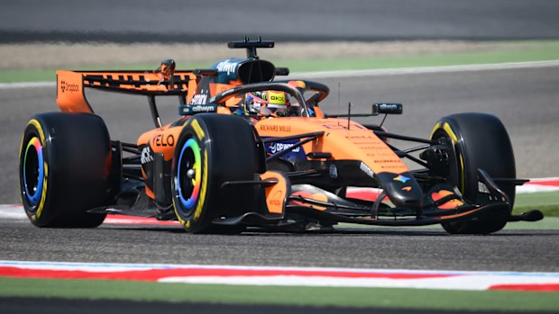 Oscar Piastri of Australia driving the (81) McLaren MCL40 Mercedes on track during day three of F1 Testing at Bahrain International Circuit on February 20, 2026 in Bahrain, Bahrain. (Photo by Simon Galloway/LAT Images)