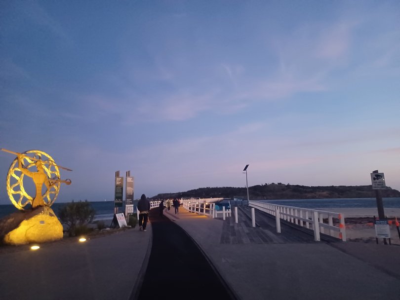 The entry to the Granite Island Causeway at Victor Harbor.