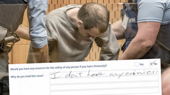 Brenton Tarrant firearm licence index