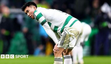 Yang Hyun-Jun of Celtic looks dejected following the UEFA Europa League defeat to Stuttgart