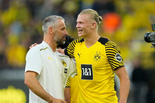 Marco Rose and Erling Haaland Marco Rose and Erling Haaland