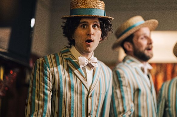 Harry Melling as the barbershop-singing Colin. 