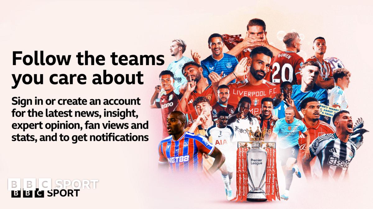 A graphic showing players from all 20 Premier League clubs with the text: "Follow the teams you care about. Sign in or create an account for the latest news, insight, expert opinion, fan views and stats, and to get notifications."