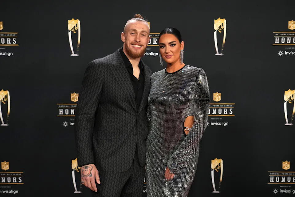 PHOENIX, ARIZONA - FEBRUARY 09: George Kittle and Claire Kittle attend the 12th Annual NFL Honors at Symphony Hall on February 09, 2023 in Phoenix, Arizona. (Photo by Jeff Kravitz/FilmMagic)Jeff Kravitz&sol;Getty Images