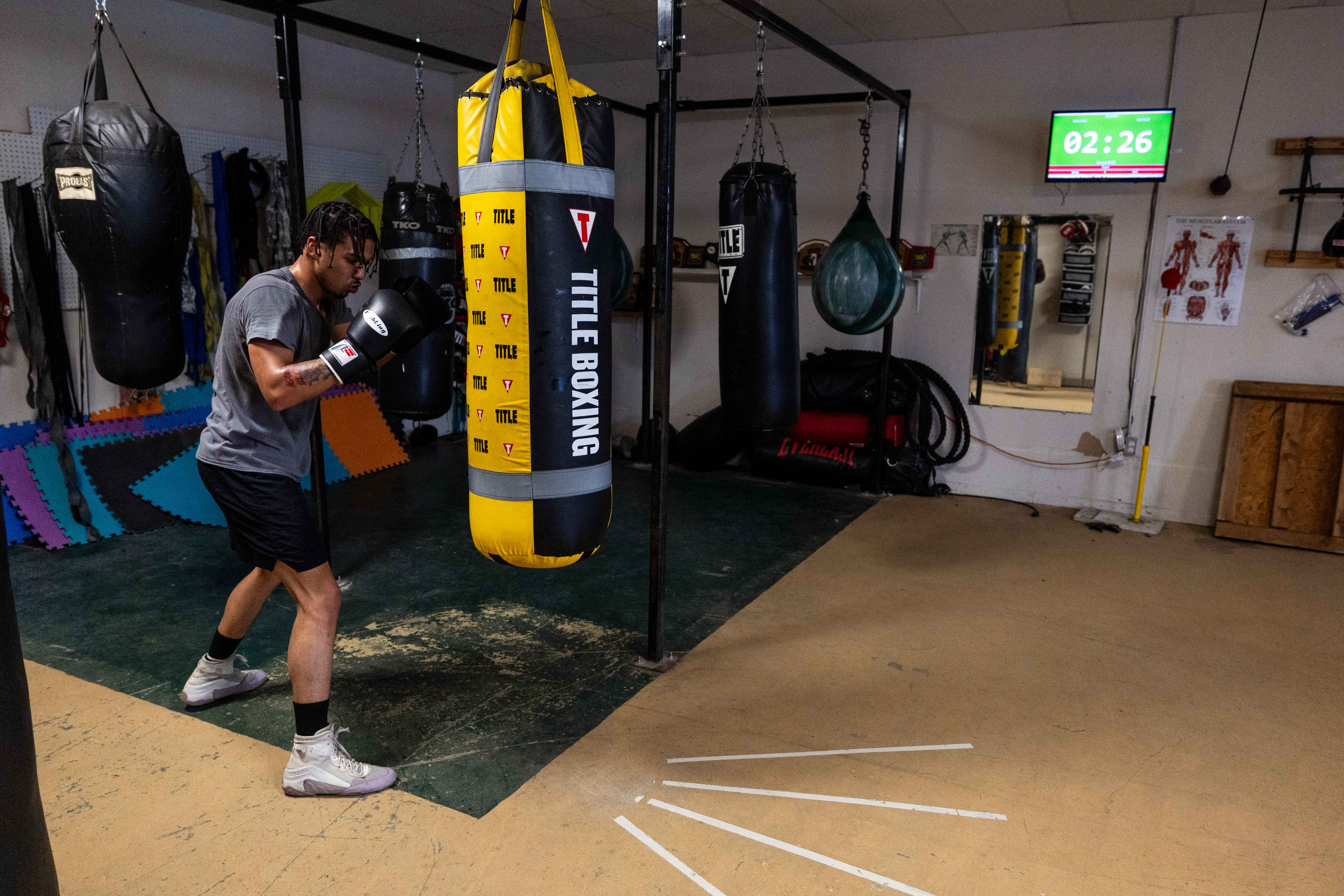 Evan Jackson, 19, of Kalamazoo, trains for the USA Boxing International Open at Kzoo Boxing on Tuesday, Feb. 3, 2026. , The Open, which is expected to draw elite amateur talent and emerging future stars to Colorado, is Jackson’s biggest challenge yet.