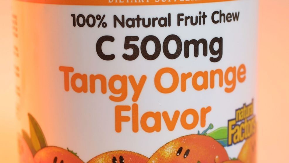 390656 05: Vitamin C, which is widely touted as cancer preventive, is on display June 15, 2001 in Miami, FL. In a test tube study, reported by the Journal of Science, University of Pennsylvania researchers found that the vitamin accelerated the production of compounds that damage DNA, potentially producing mutations associated with cancer. (Photo by Joe Raedle/Getty Images)
