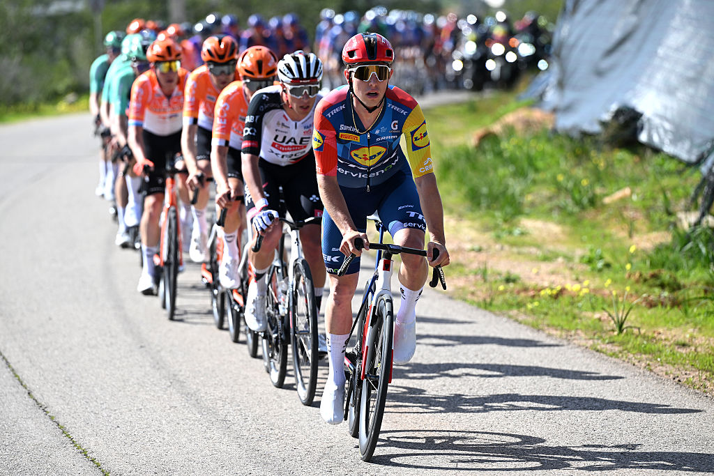 FOIA, PORTUGAL - FEBRUARY 19: Tim Torn Teutenberg of Germany and Team Lidl - Trek leads the peloton during the 52nd Volta ao Algarve em Bicicleta 2026, Stage 2 a 183.5km stage from Portimao to Foia (Monchique) 882m on February 19, 2026 in Foia, Portugal. (Photo by Dario Belingheri/Getty Images)