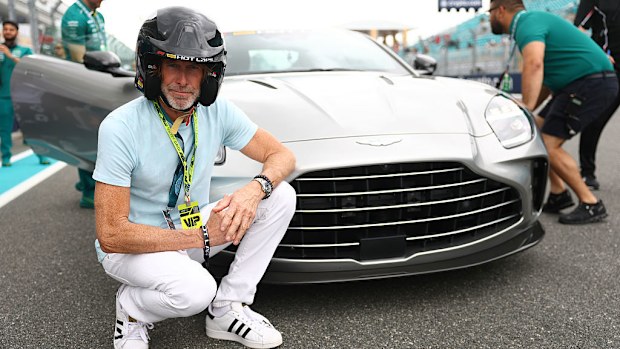 Director Michael Bay gets ready for his Pirelli Hot Laps ride prior to the F1 Grand Prix of Miami.