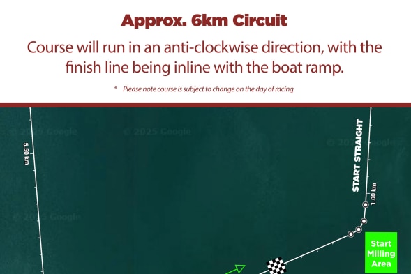 aerial image of a water race course