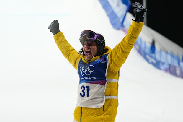 Australia's Valentino Guseli celebrates.