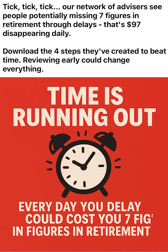 The Facebook ad I clicked urging me to review my super.