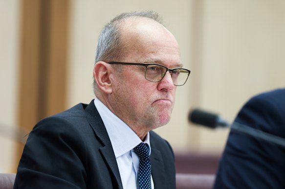 Adrian Collette endured another bruising encounter with Sarah Henderson in Senate estimates.