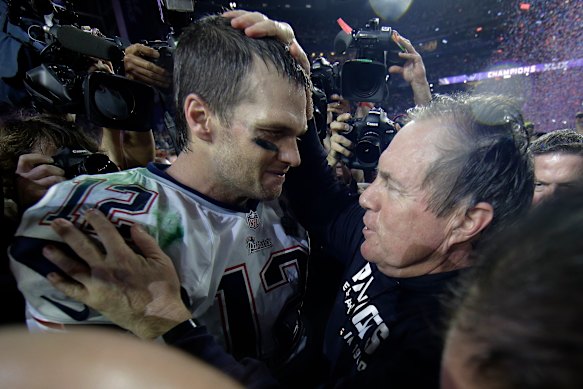 Tom Brady won six Super Bowls beside coach Bill Belichick with the New England Patriots.