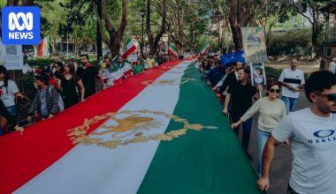 Thousands march in support of global day of action for regime change in Iran