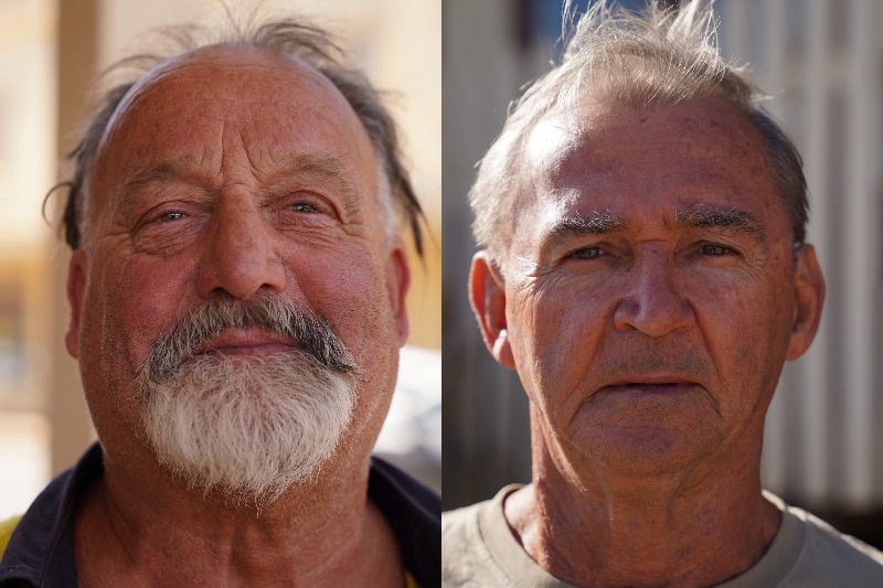 Two middle-aged men in a composite image