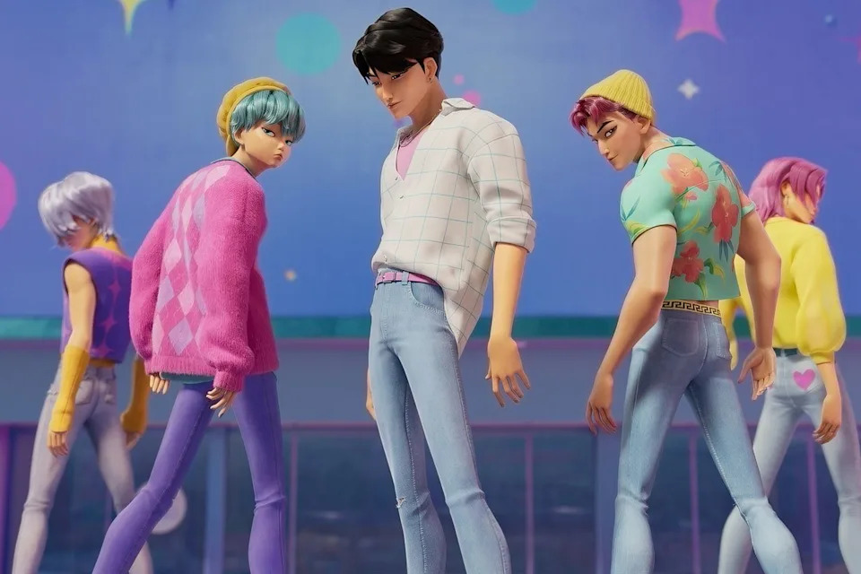Saja Boys perform 'Soda Pop' in 'KPop Demon Hunters' ©2025 Netflix