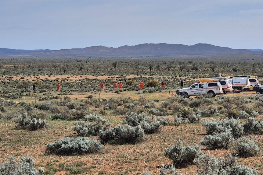 A search in outback terrain.