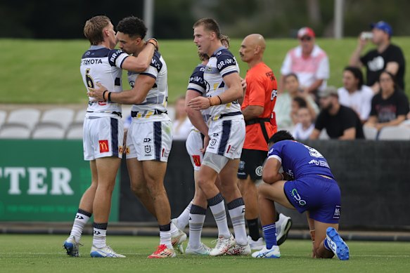 The Cowboys were on top early before the Bulldogs came back in a tight trial at Kogarah.