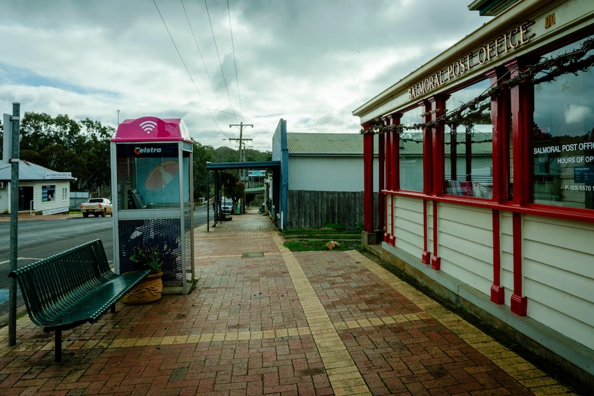 Balmoral post office and a telephone booth.
