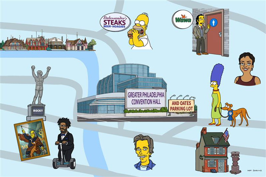 simpsons 800th episode philadelphia map