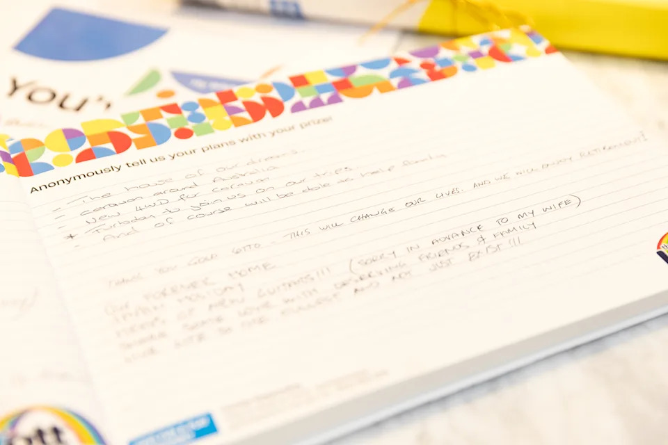 A page from the winners book reveals what newly made millionaires plan to spend their money on.