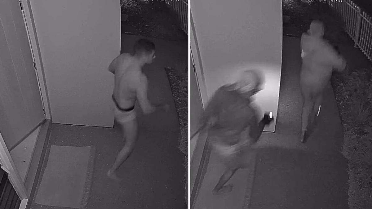 Former NRL player David Mead scares wannabe crooks from his home in his undies