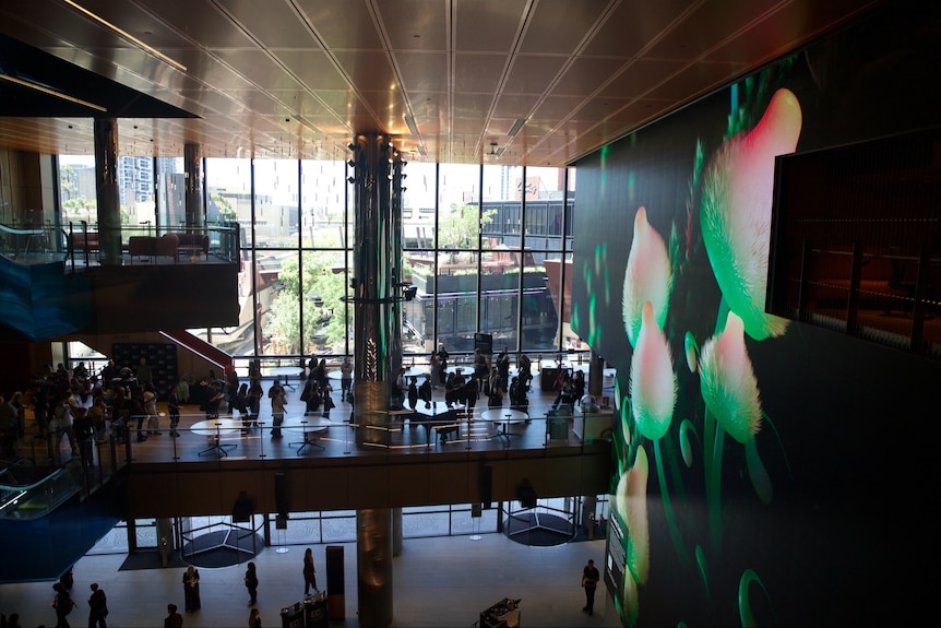 the foyer of the ECU building