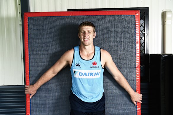 Tom Staniforth poses for a photo after moving to the Waratahs in 2018.