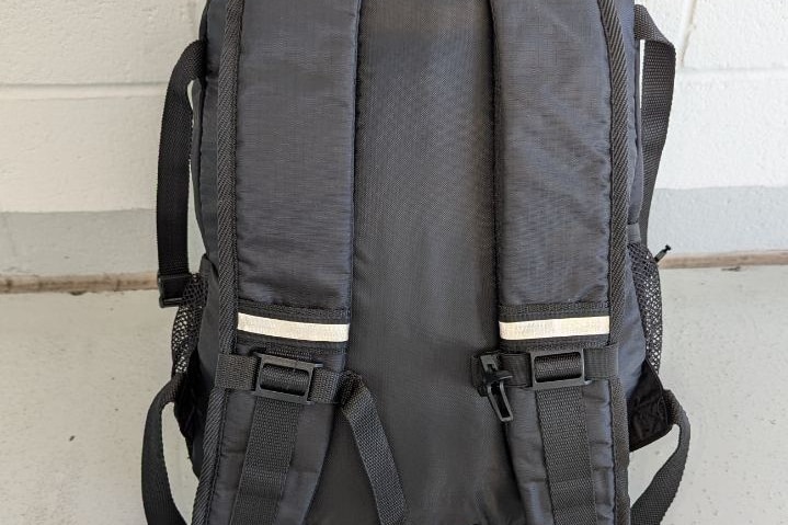 The back of a backpack
