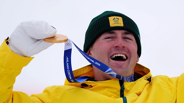 Australia's Cooper Woods with his gold medal.
