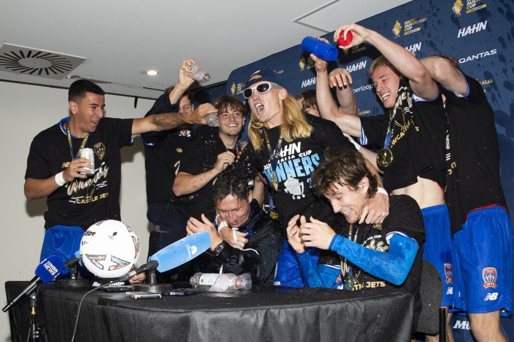 Newcastle Jets ceelebrate