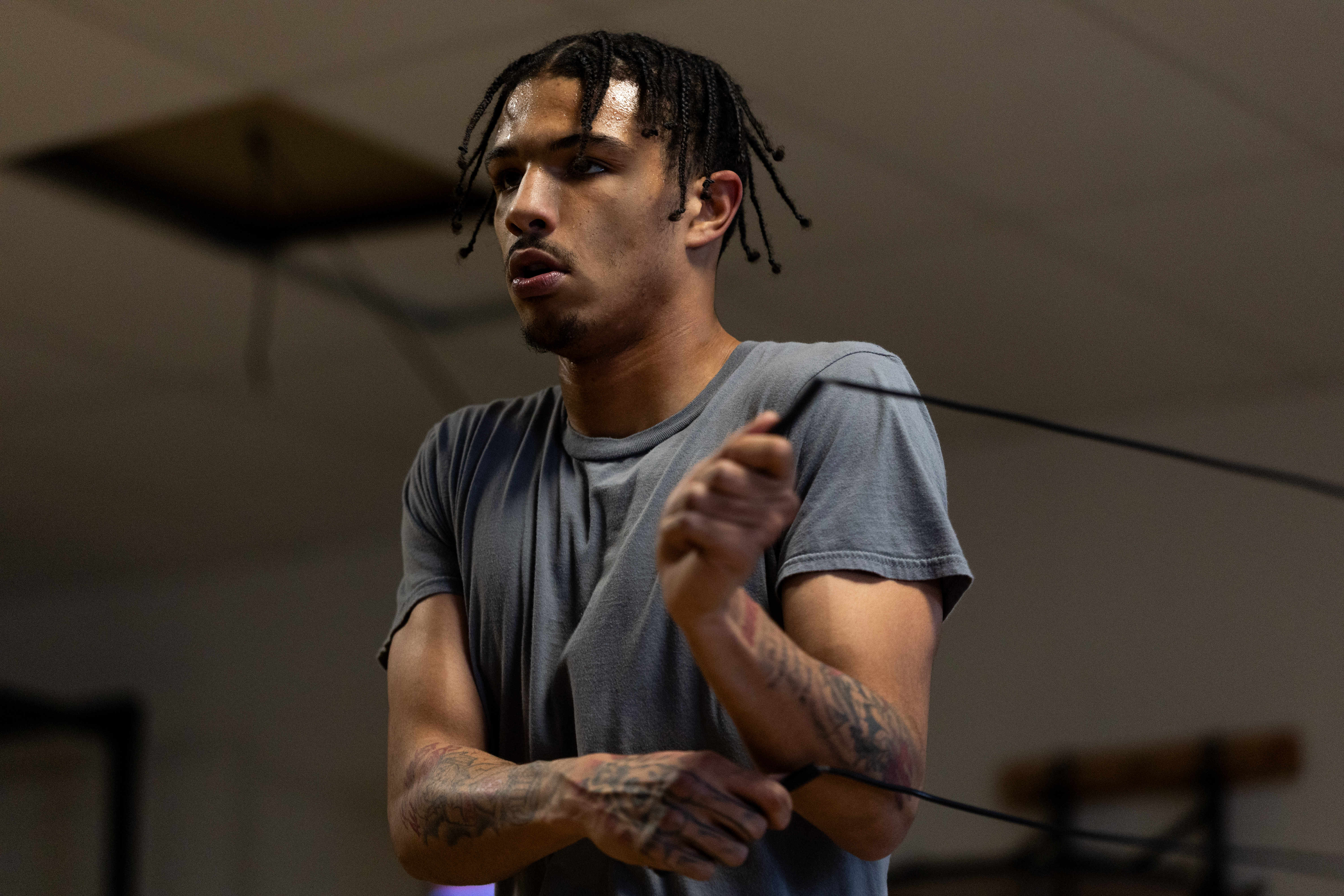 Evan Jackson, 19, of Kalamazoo, trains for the USA Boxing International Open at Kzoo Boxing on Tuesday, Feb. 3, 2026. , The Open, which is expected to draw elite amateur talent and emerging future stars to Colorado, is Jackson’s biggest challenge yet.